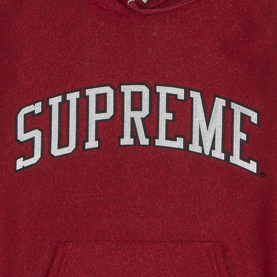 Glitter Arc Hooded Sweatshirt "Red"