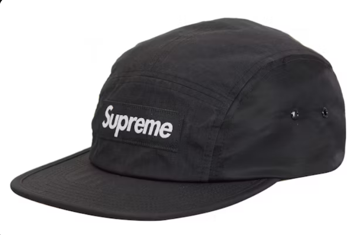 SUPREME WAXED RIPSTOP CAMP CAP BLACK