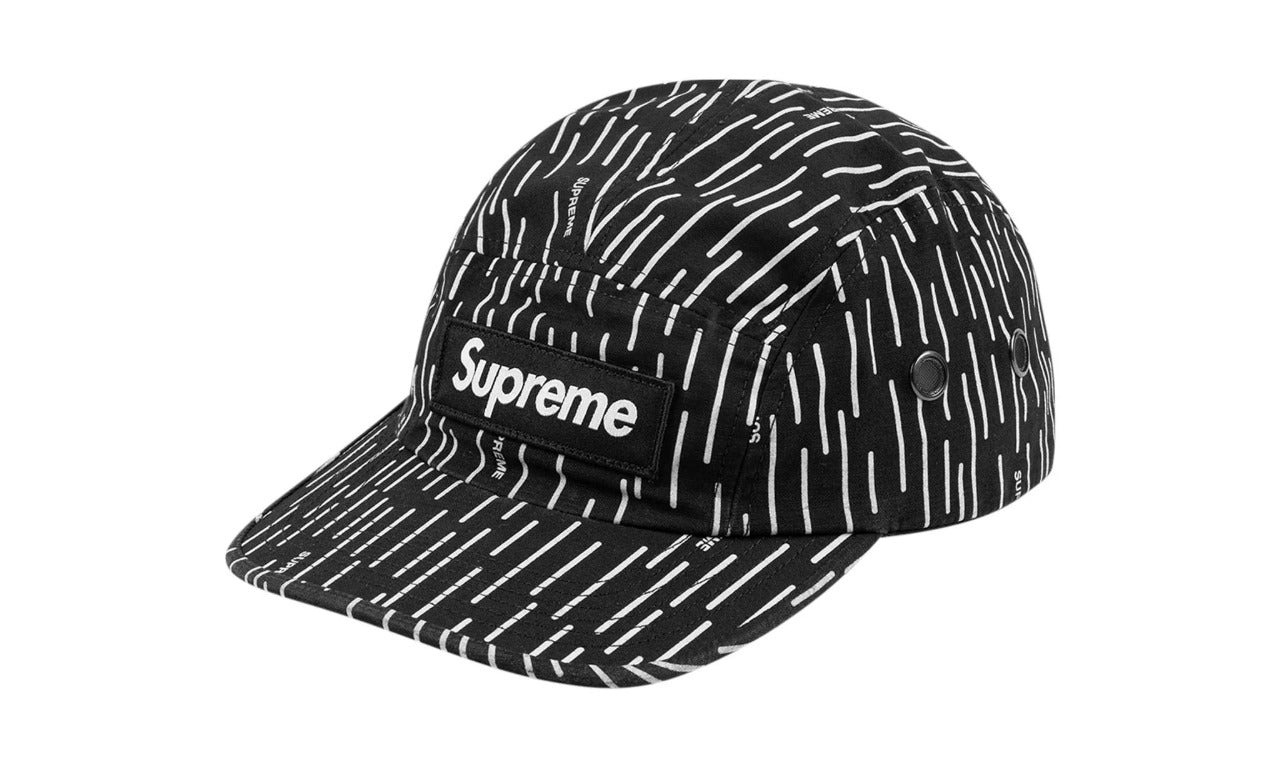 SUPREME MILITARY CAMP CAP (FW24) BLACK RAINDROP