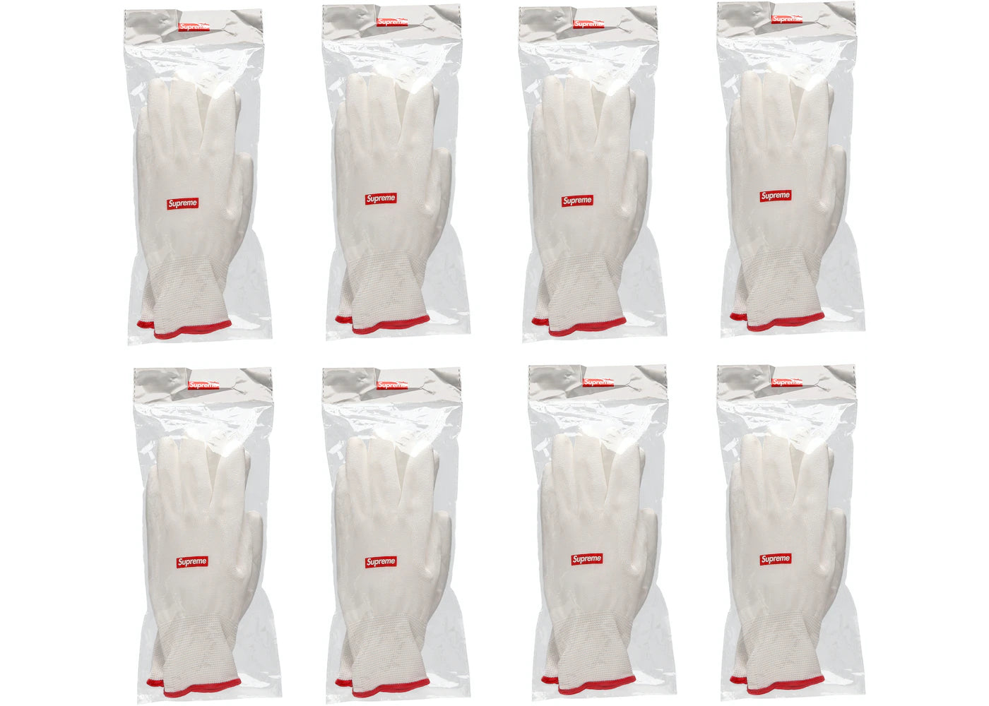Rubberized Gloves "White/Red"