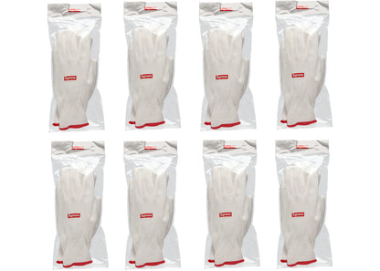 Rubberized Gloves "White/Red"