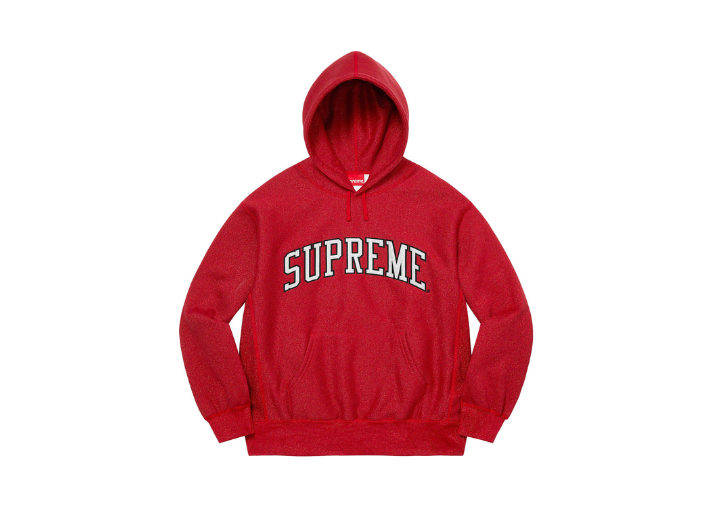 Glitter Arc Hooded Sweatshirt "Red"